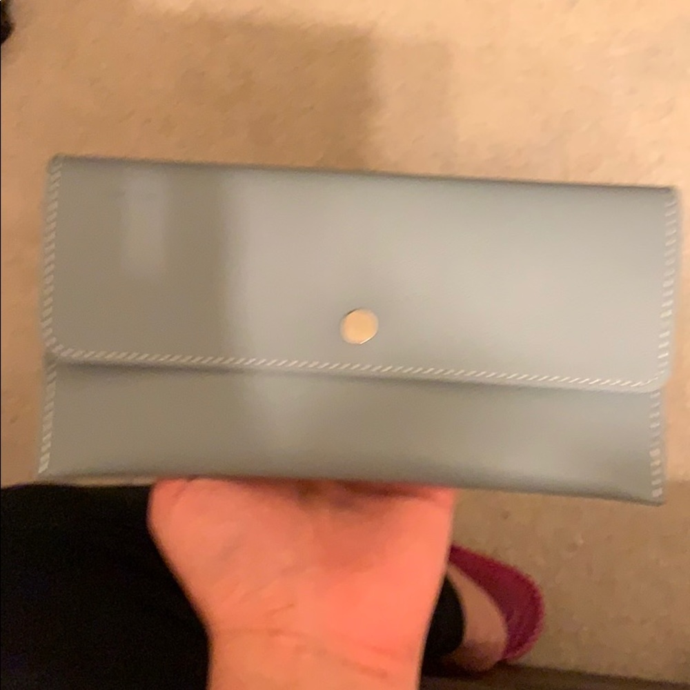 New Light blue leather wallet
